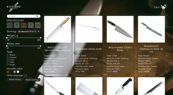 Kitchen knives store