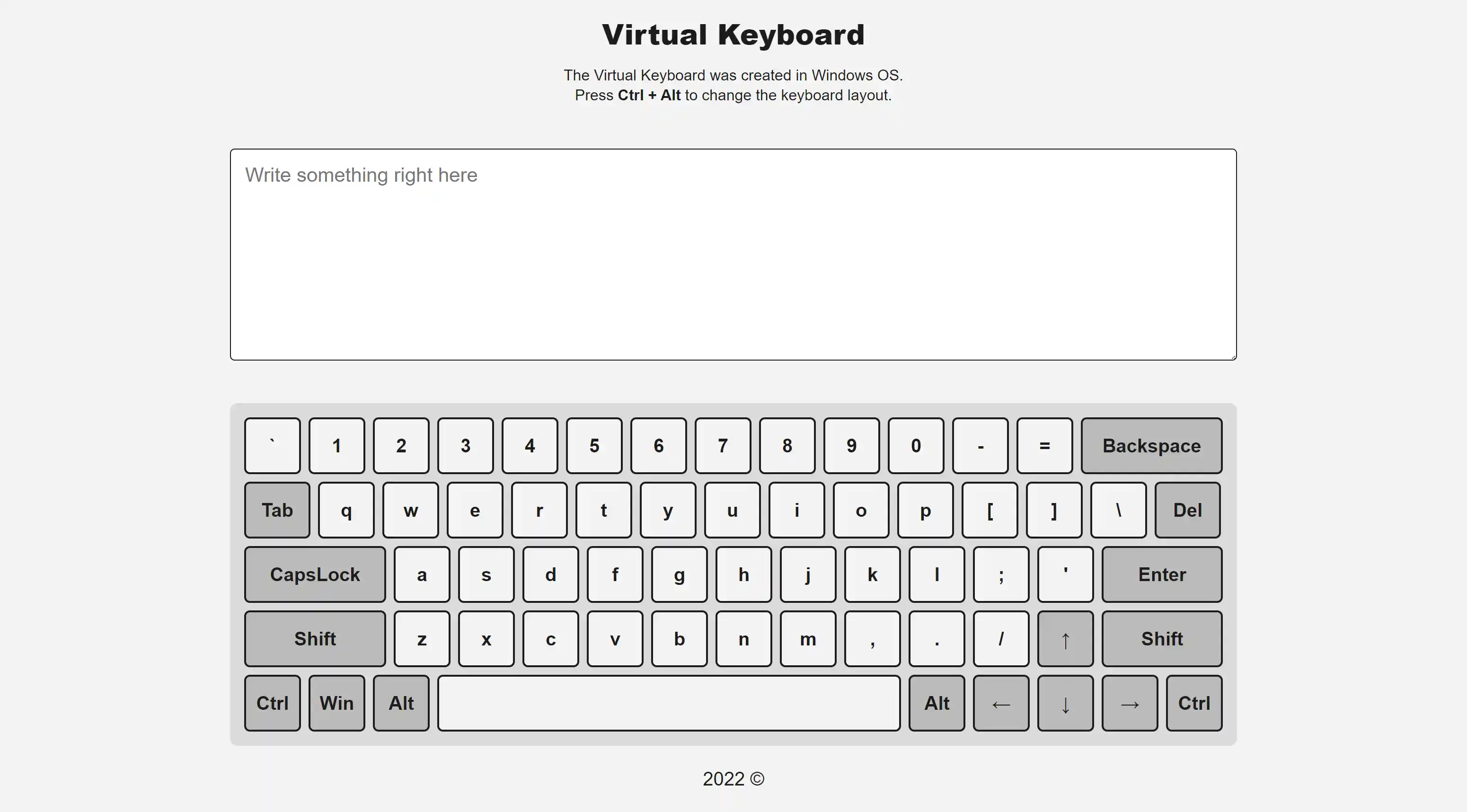 Virtual Keyboard